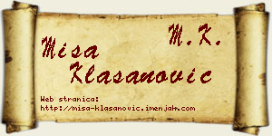 Miša Klasanović vizit kartica
